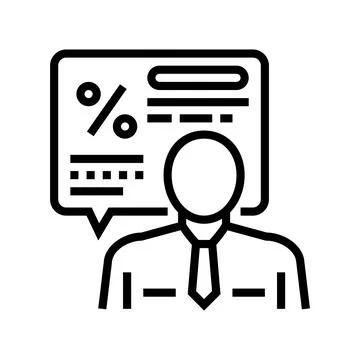 Manager explaining loan line icon vector illustration Stock Illustration