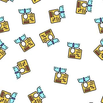 Manager explaining loan vector seamless pattern Stock Illustration