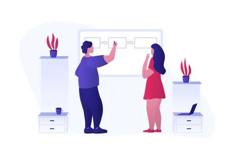 Manager explains how process works Stock Illustration