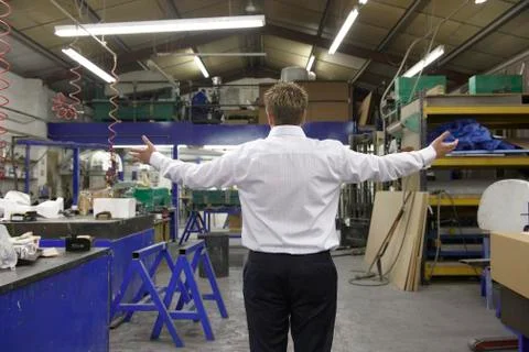Manager on factory floor Stock Photos
