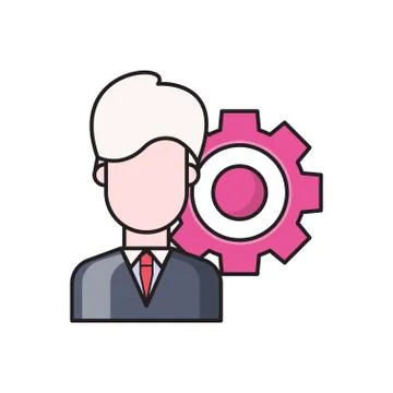 Manager flat color icon Stock Illustration