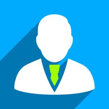 Manager Flat Square Icon with Long Shadow Illustrazione stock