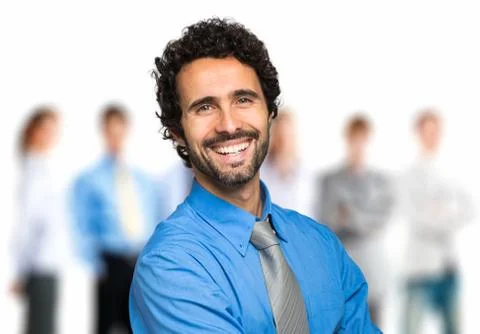 Manager in front of his team Stock Photos
