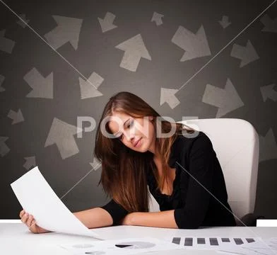 Manager in front of the office desk with direction concept Stock Photos