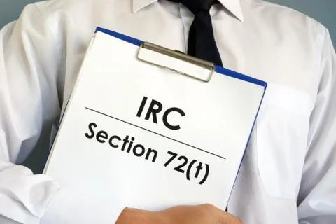 Manager is holding IRC Section 72(t) documents. Stock Photos