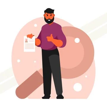 Manager-holding-resume Stock Illustration