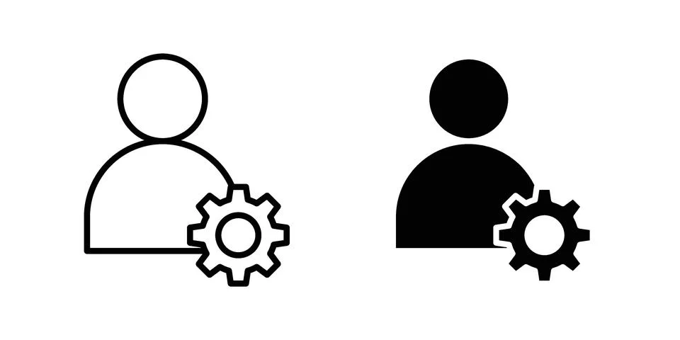 Manager icon vector concepts, line and silhouette style Ilustración de archivo