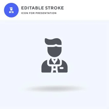 Manager icon vector, filled flat sign, solid pictogram isolated on white, logo Stock Illustration