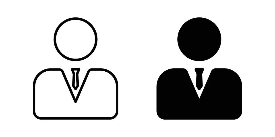 Manager icon vectors. Illustrations in black Ilustración de archivo