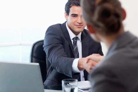 Manager interviewing a female applicant Stock Photos