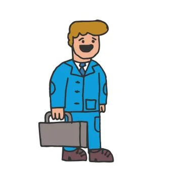 Manager isolated. Guy in suit goes to work Stock Illustration