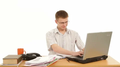 Manager With Laptop Stock Footage 52644221
