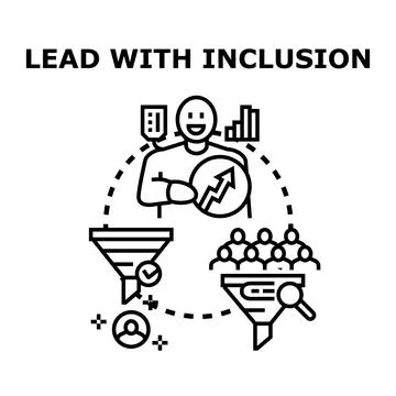 Manager leading inclusive team achieving business growth Stock-Illustration