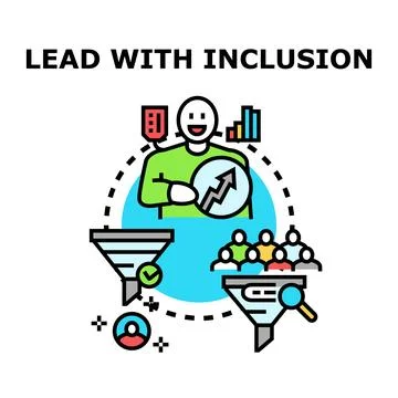 Manager leading inclusive team achieving business growth Stock-Illustration