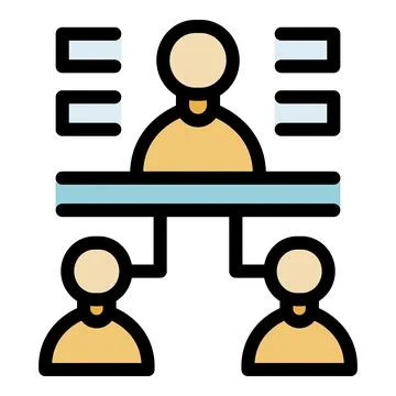 Manager leading a team and managing tasks, workflow and responsibilities Stock Illustration