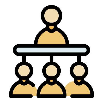 Manager leading a team of professionals, effective teamwork and leadership .. Stock Illustration