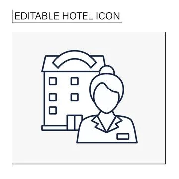 Manager line icon Stock Illustration