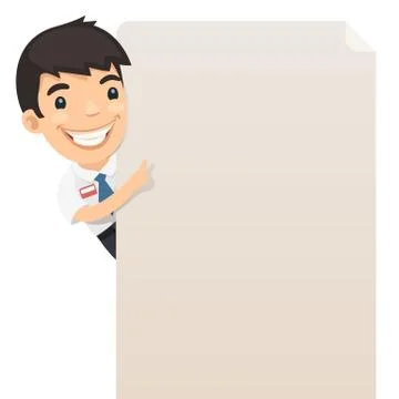 Manager Looking at Blank Poster Stock Illustration