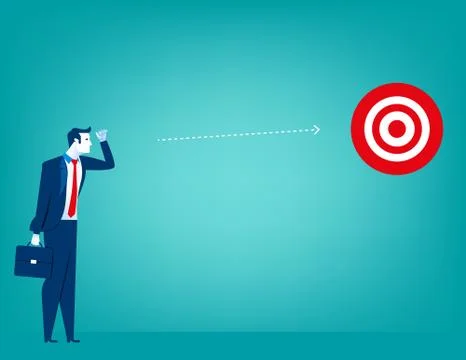 Manager looking for plan business target Stock Illustration