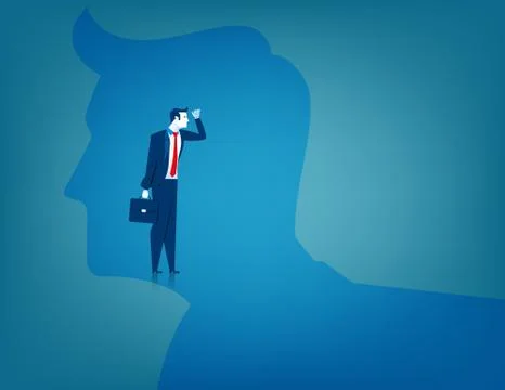 Manager looking for plan business target Stock Illustration