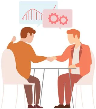 Manager makes a presentation of a statistical report. Analysis and planning Stock Illustration