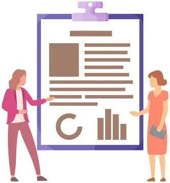 Manager makes a presentation of a statistical report. Analysis and planning Stock Illustration