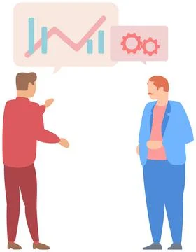 Manager makes a presentation of a statistical report. Analysis and planning Stock Illustration