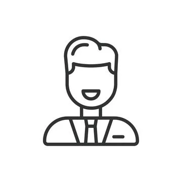 Manager man, in line design. Manager man, leadership, authority, business 스톡 일러스트