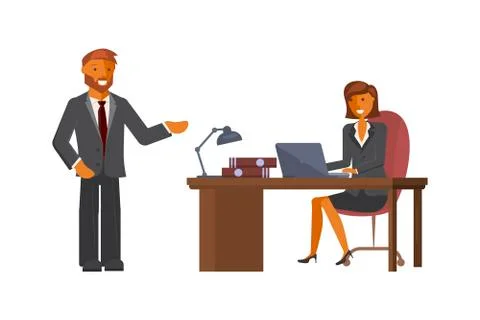 Manager man talking Stock Illustration
