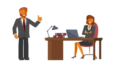 Manager man talking Stock Illustration