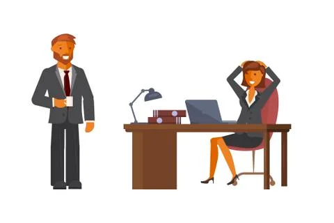 Manager man talking Stock Illustration
