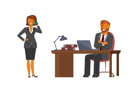 Manager man talking Stock Illustration