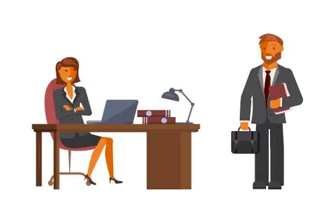 Manager man talking Stock Illustration