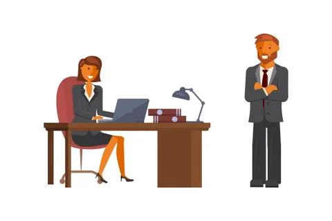 Manager man talking Stock Illustration