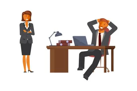 Manager man talking Stock Illustration