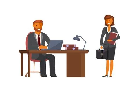 Manager man talking Stock Illustration