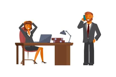 Manager man talking Stock Illustration