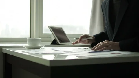 A manager man working with paperwork in office Stock Footage 89951724