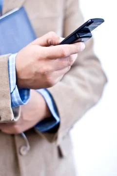 Manager with mobile phone. Stock Photos