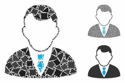 Manager Mosaic Icon of Ragged Elements Stock Illustration