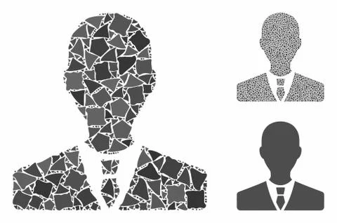 Manager Mosaic Icon of Ragged Elements Stock Illustration
