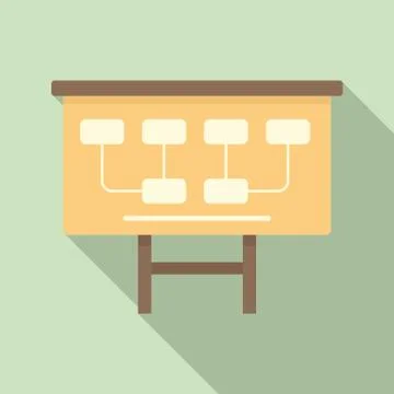 Manager network banner icon, flat style Stock Illustration