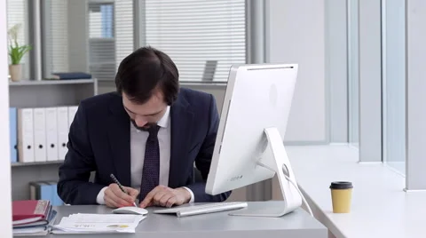 The Manager in the Office Stock Footage 60857808