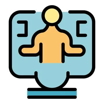 Manager online lesson icon vector flat Stock Illustration