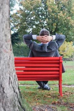 Manager on park bench Stock Photos