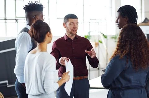 Manager, people and delegate in creative agency for project, development pl.. Stock Photos