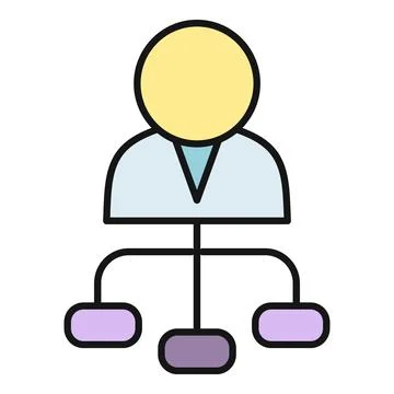 Manager person icon controlling team hierarchy organization Ilustración de archivo