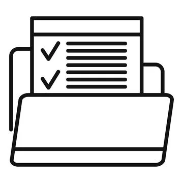 Manager personal folder icon, outline style Stock Illustration