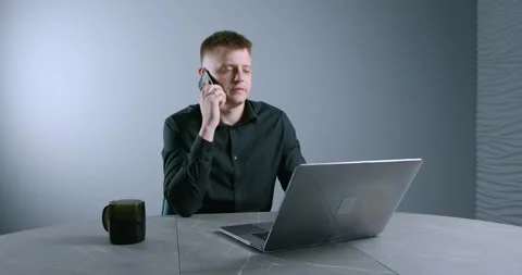 The manager is on the phone Video stock 137669349