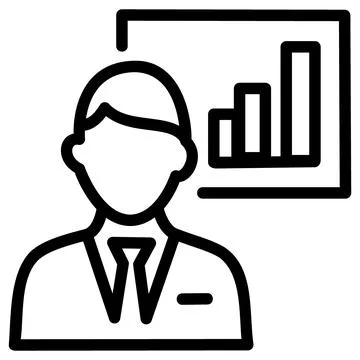 Manager presenting business data presentation icon Stock-Illustration